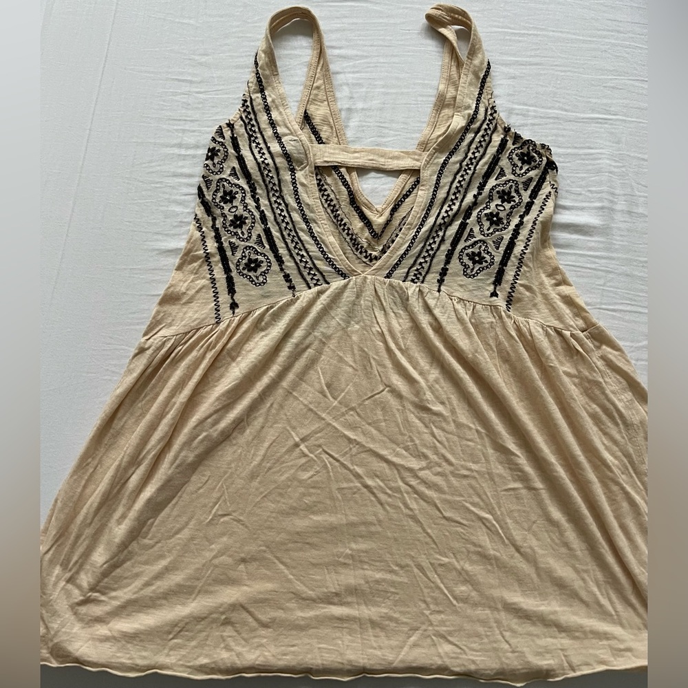 Cream sleeveless tunic, Ecote, size XS